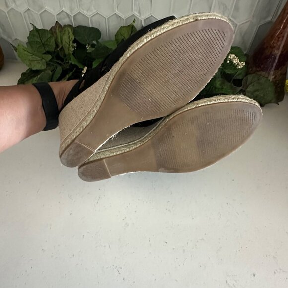 Apt.9 Womens Black Wedge Sandals Size 8 Medium - Picture 7 of 7